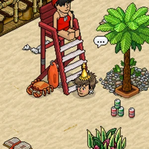 Habbo-Pixelwelt: Strandtag